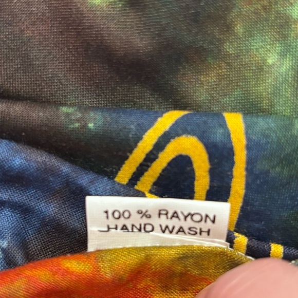 COSMO’S Colorful Celestial Patterned Fringed Scarf 100% Rayon Made In India - Picture 7 of 7